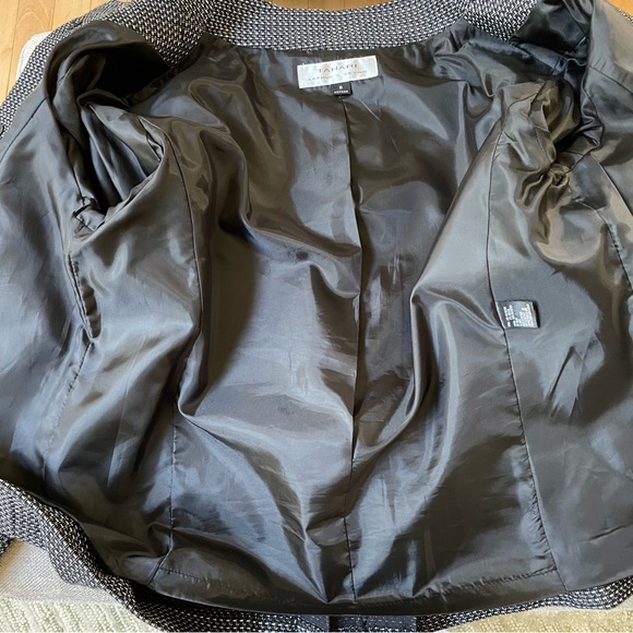 Tahari ASL Black White Textured Button Front Fully Lined Jacket Work Wear Office - Picture 10 of 10